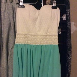 Strapless Sweetheart Teal Green Dress